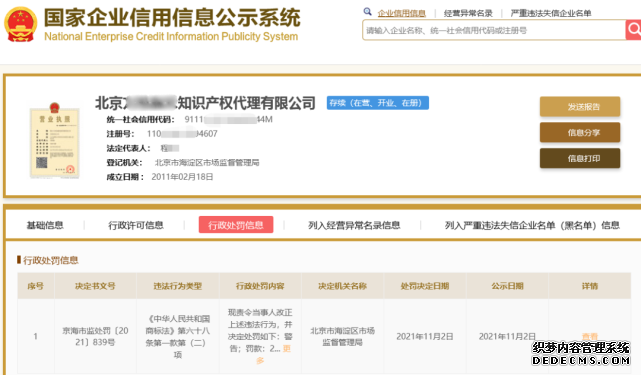 ​恶意通知商标驳回，这家代理公司被罚款两万！